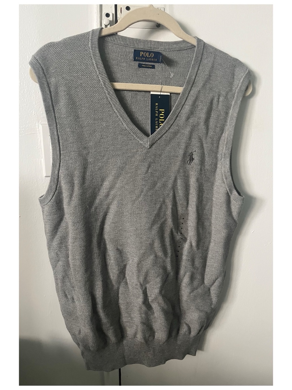 Gray Polo Ralph Lauren Pima Cotton sweater vest size medium